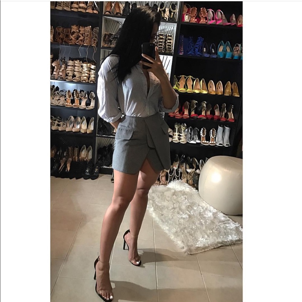 Gray flap skirt